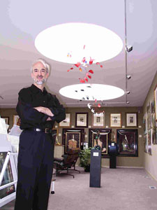 Dome skylights in
                          west gallery