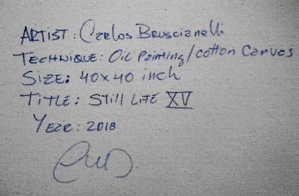 Inscription on back of painting