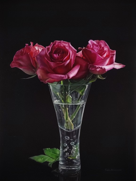 Three red roses