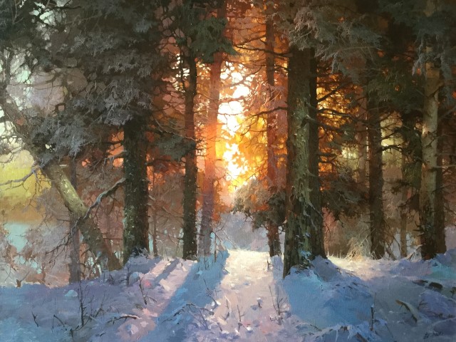 Winter Evening
Sunset painting by Victor Bykov