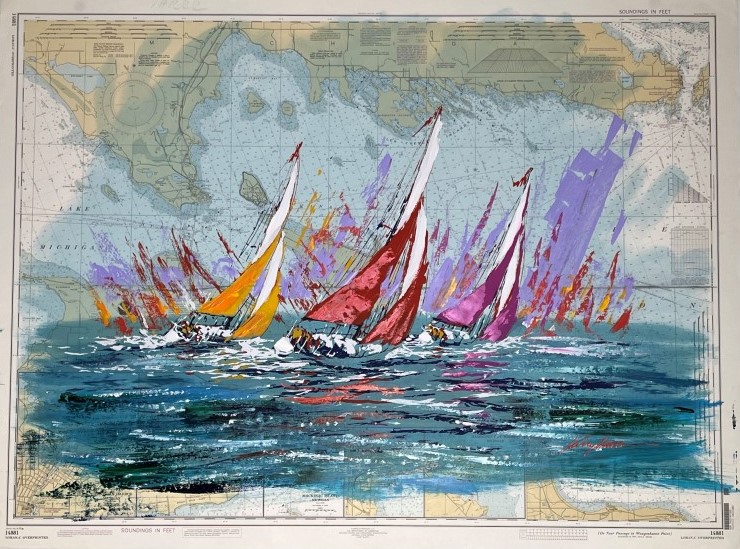 Straits of Mackinac Michigan nautical map