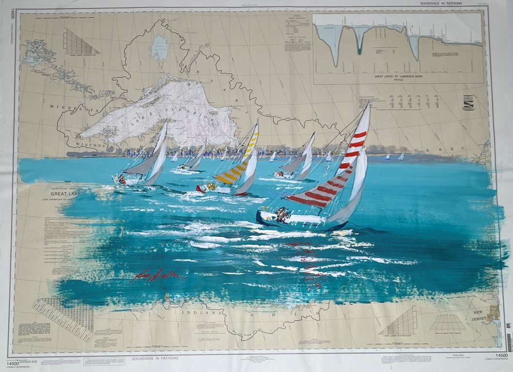 Hallam Great Lakes
nautical chart painting on chart 14500