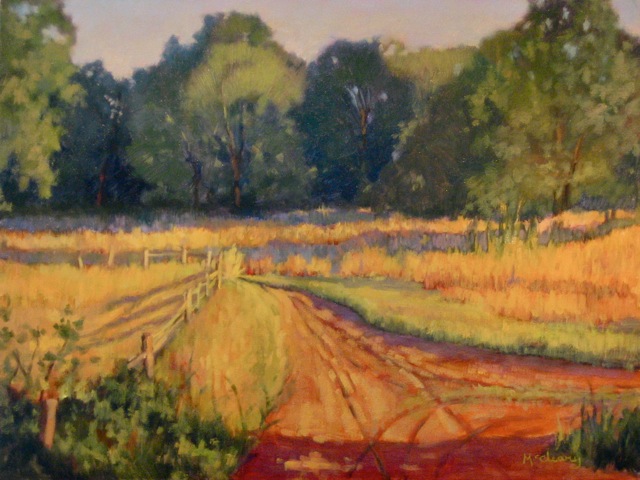 Farm land and golden light