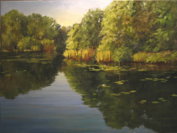 River's Bend and Lilies
