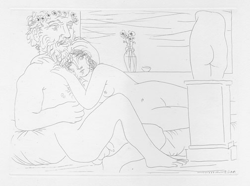 Sculpteur
                  au repos avec son Modele anemones et petit torse