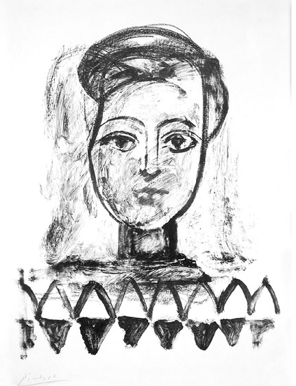 Jeune Femme
                  au Corsage a Triangles