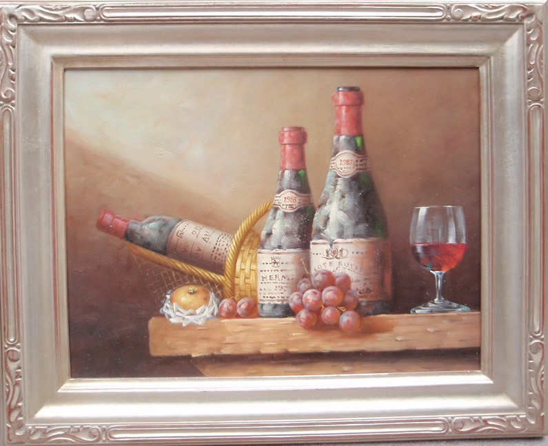 Grapes and
wine bottles